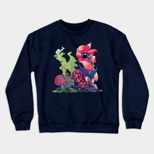 Baby Water Dragon With a Little Cephalopod Crewneck Sweatshirt